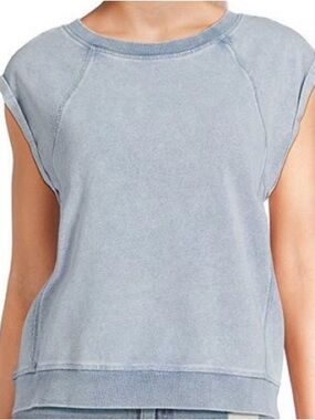 Flag & Anthem Nora Garment-Dyed French Terry Cap Sleeve Sweatshirt  Size M  NWOT